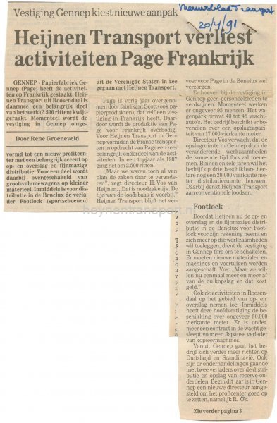 Nieuwsblad transport