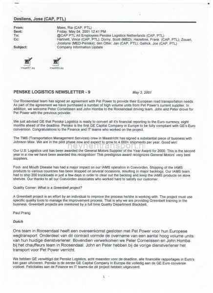 Penske logistics newsletter