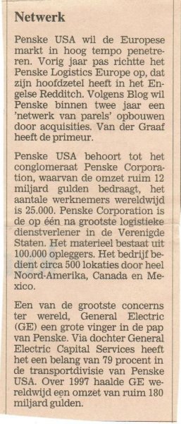 Transporteur Penske koopt van der Graaf 2